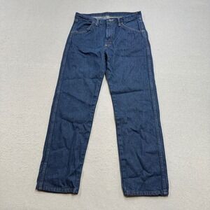 Rustler Jeans Men's 32x30 Blue Denim Dark Wash Regular Fit Straight Leg Western